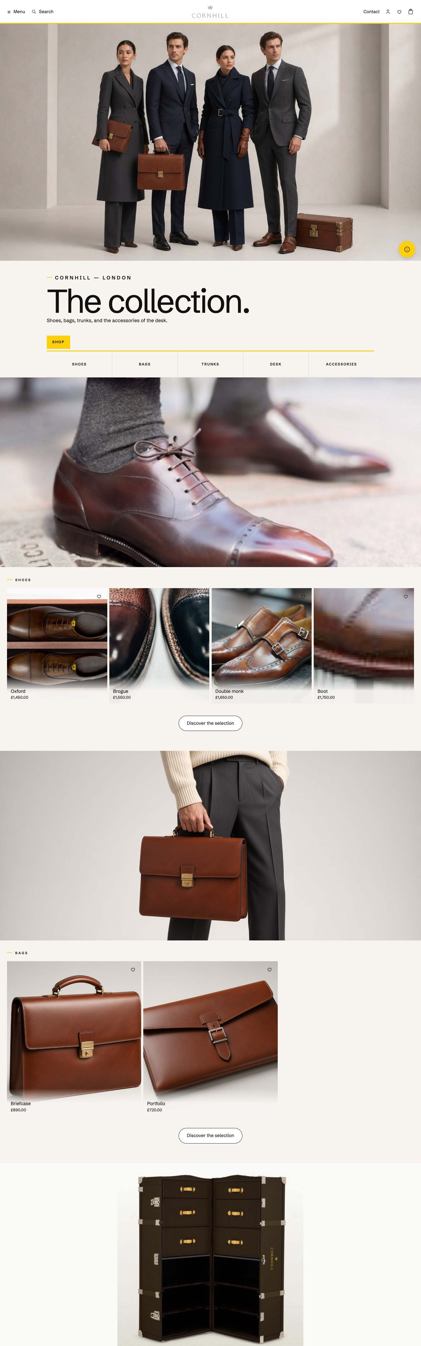Cornhill Ltd homepage, the full page on a desktop