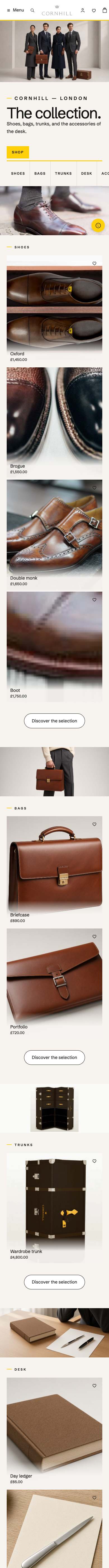 Cornhill Ltd homepage, the full page on a phone