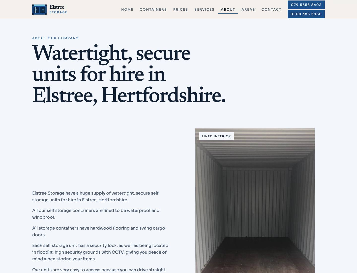 Elstree Storage, About