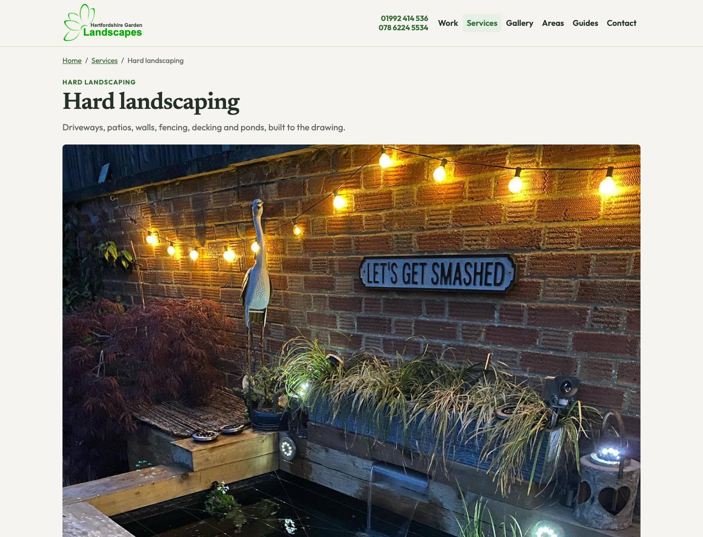 Hertford Landscapes, Hard landscaping