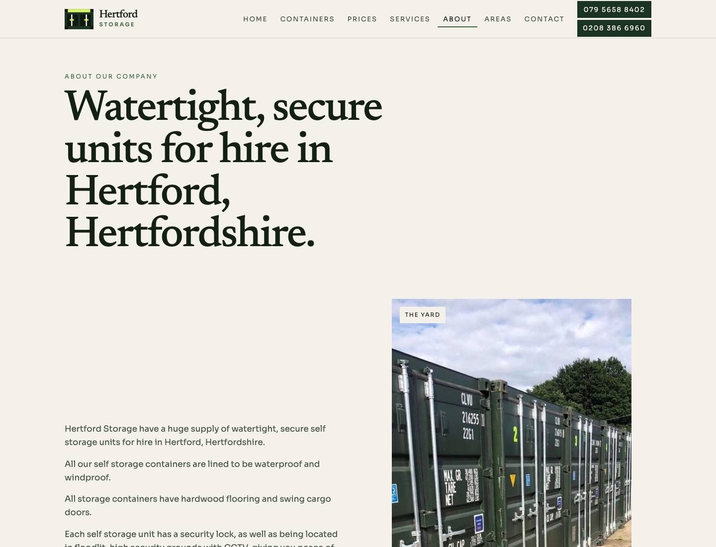 Hertford Storage, About