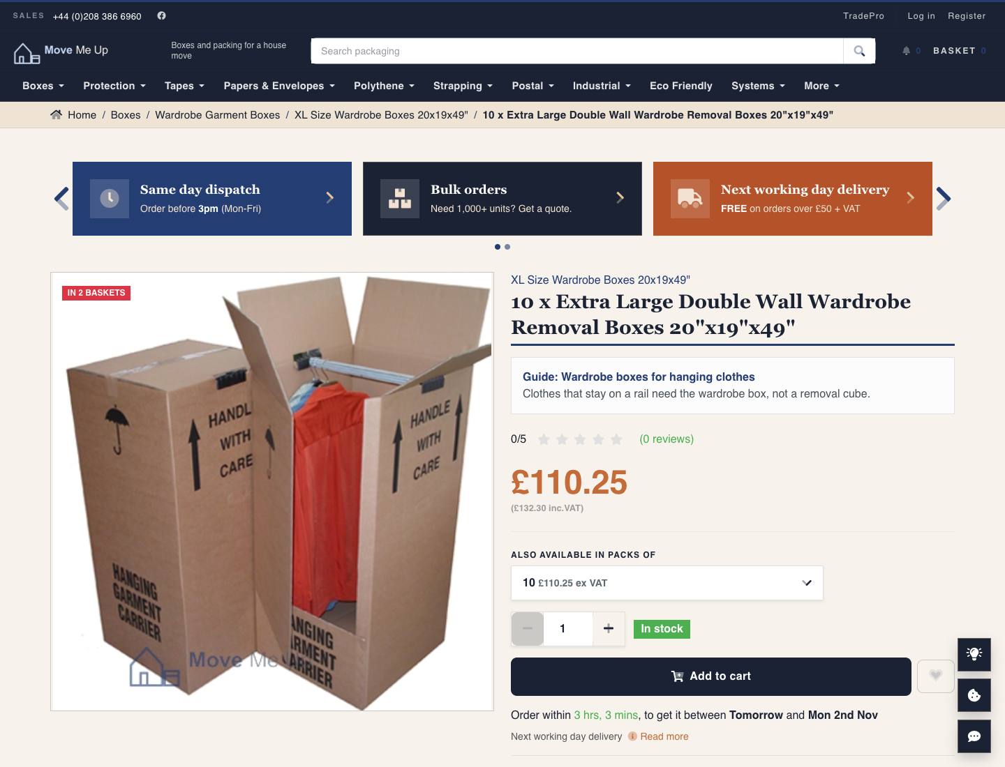 Move Me Up, A wardrobe carton