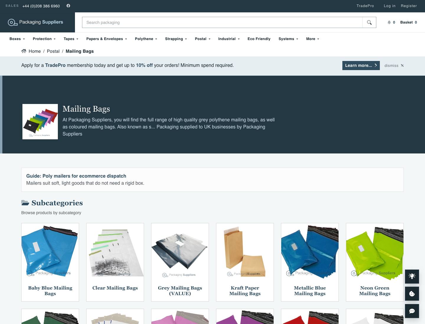 Packaging Suppliers, Mailing bags