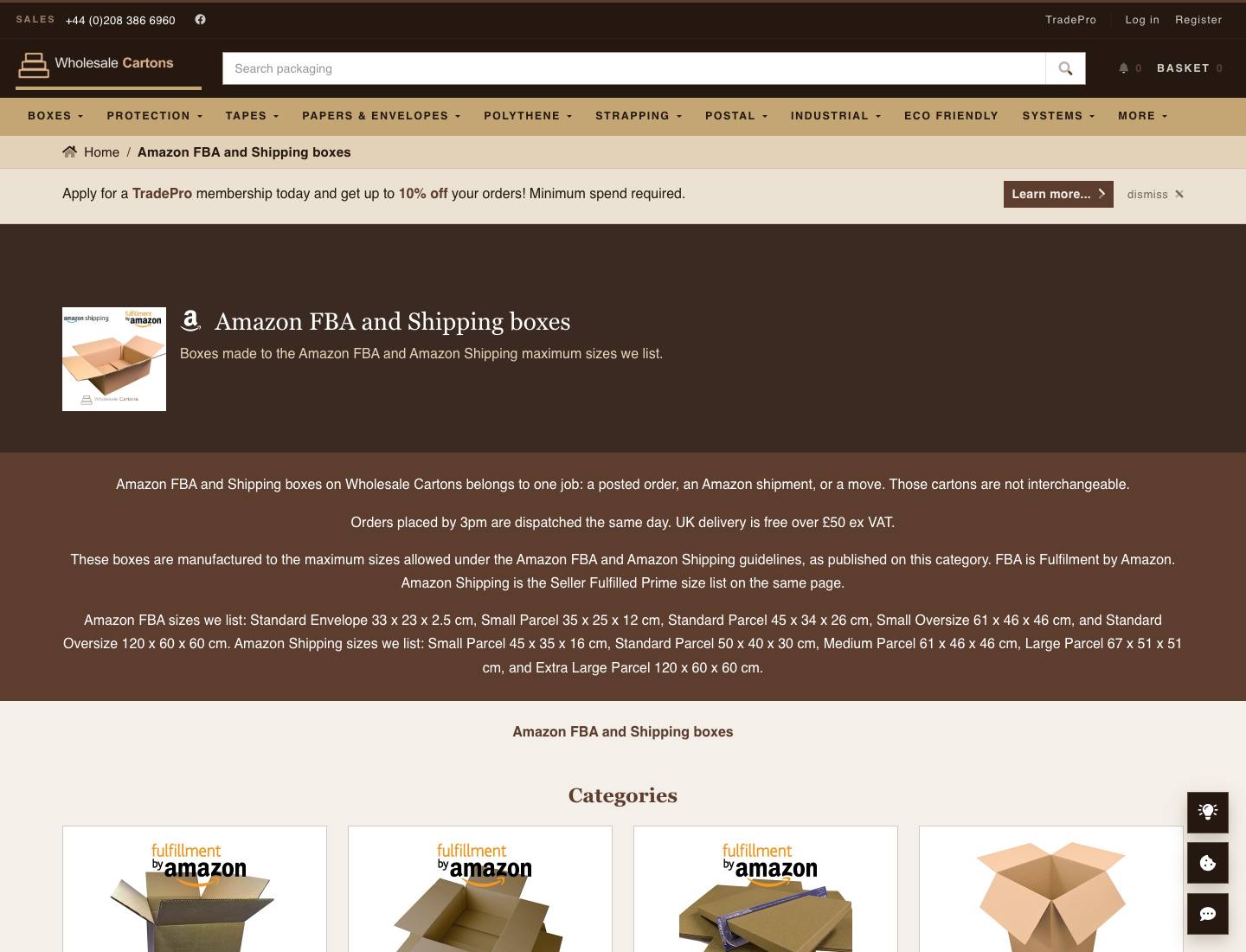 Wholesale Cartons, Amazon boxes