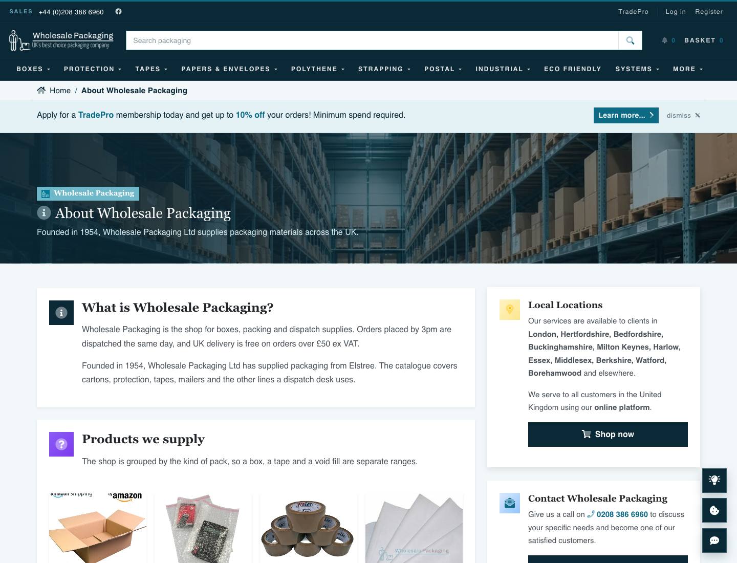 Wholesale Packaging Ltd, About